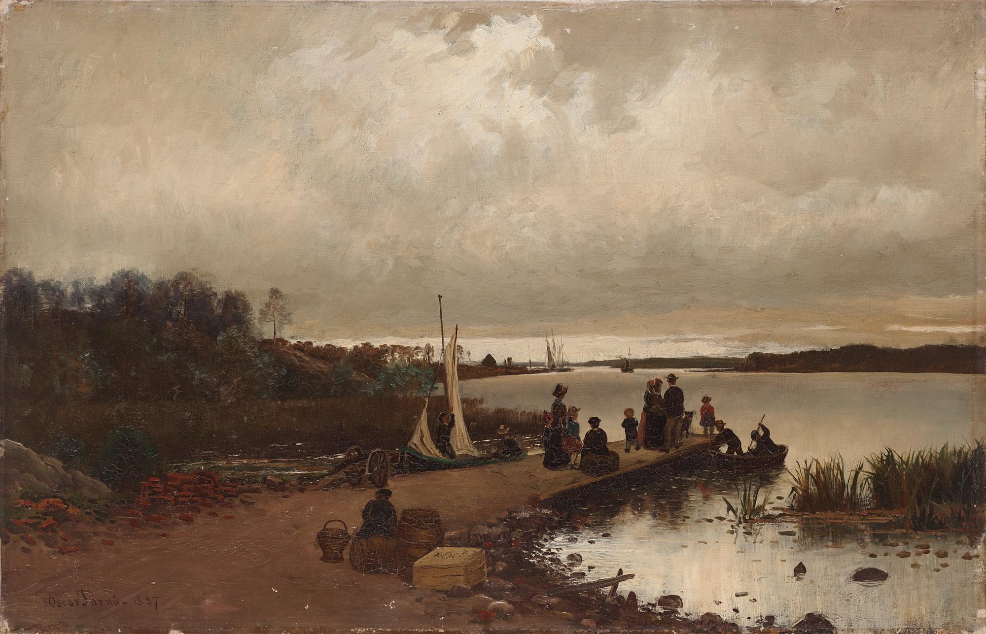 Oscar Törnå, The evening boat arrives.