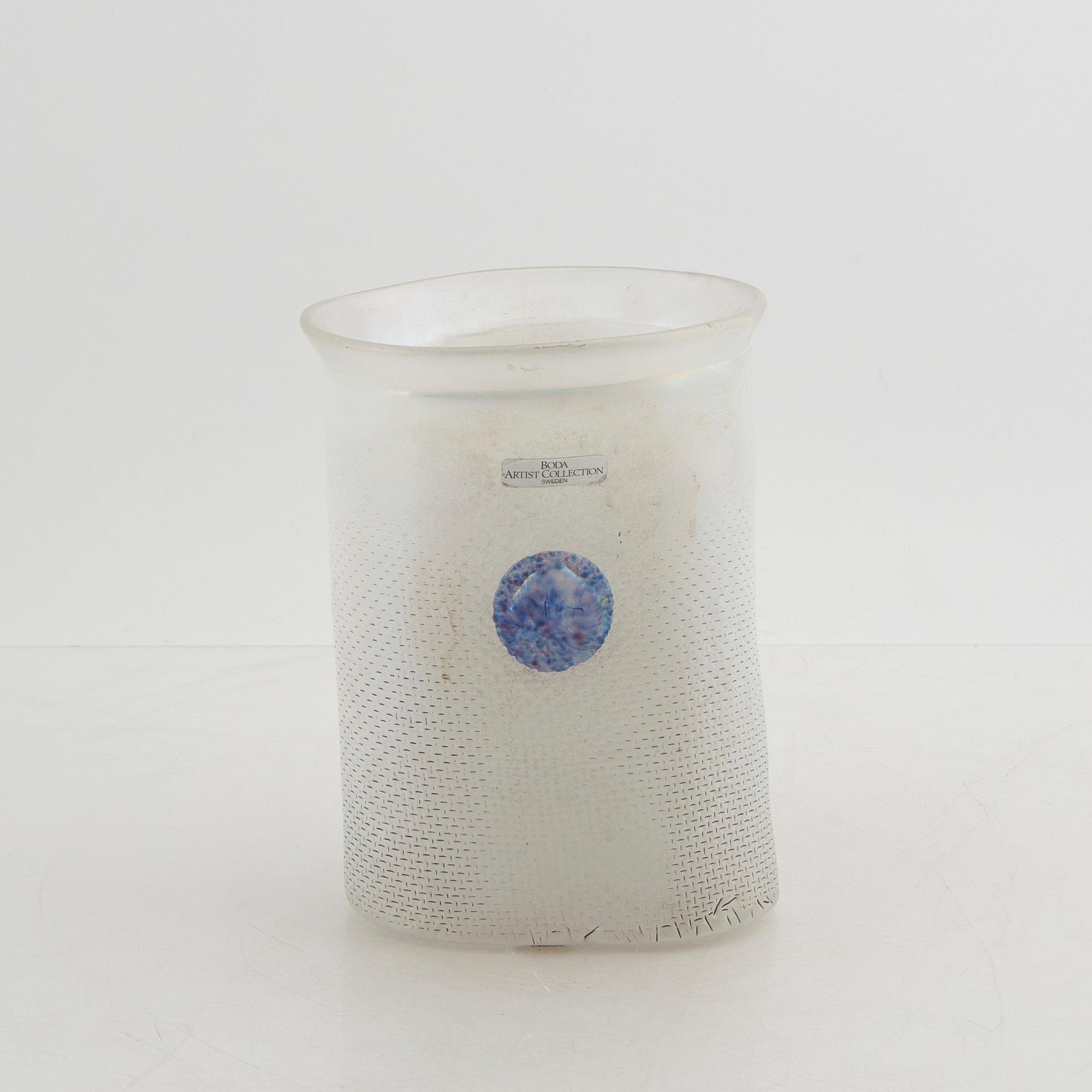 Bertil Vallien/Kjell Engman, a set of six signed glass vases.