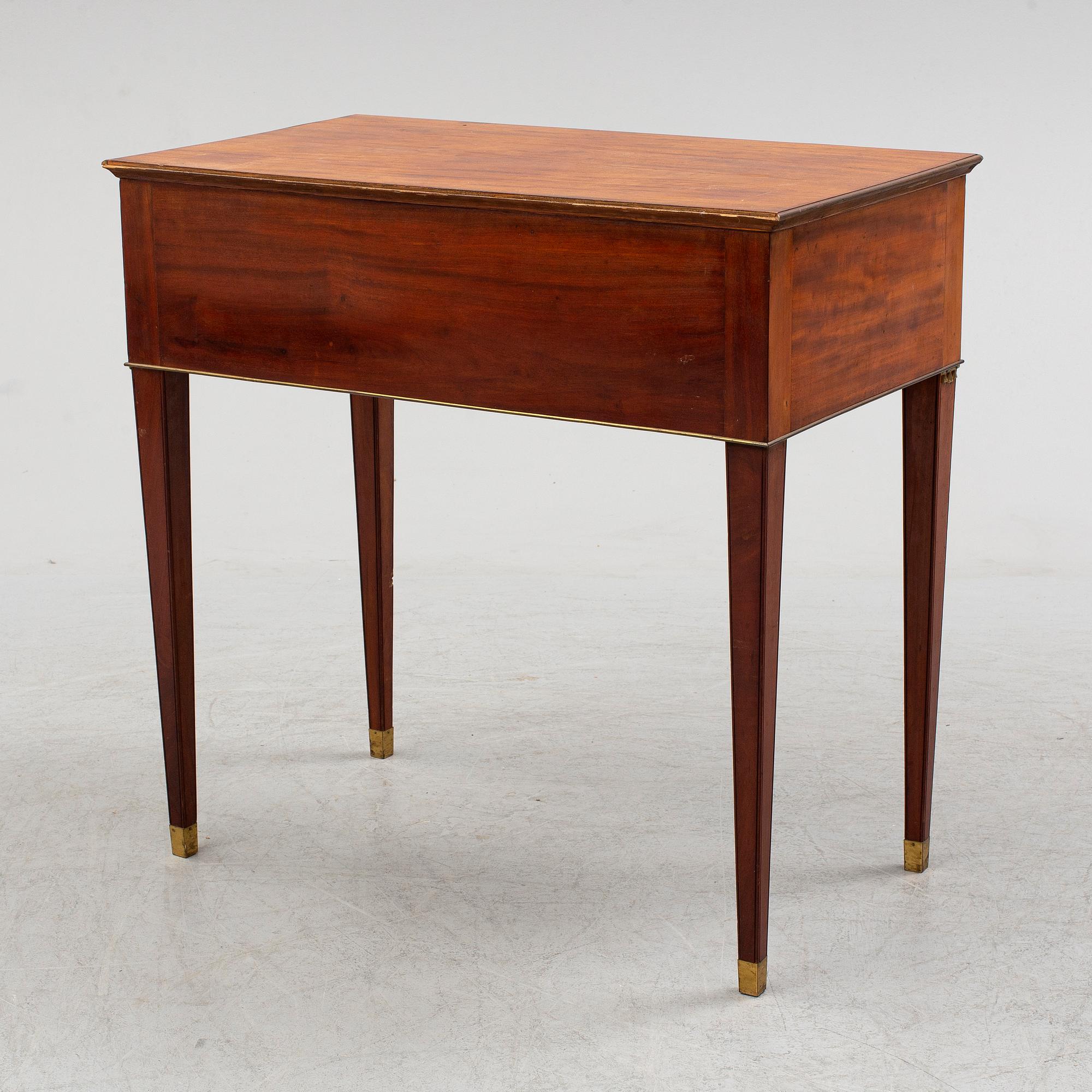 A Swedish late gustavian sewing table, late 18th century.