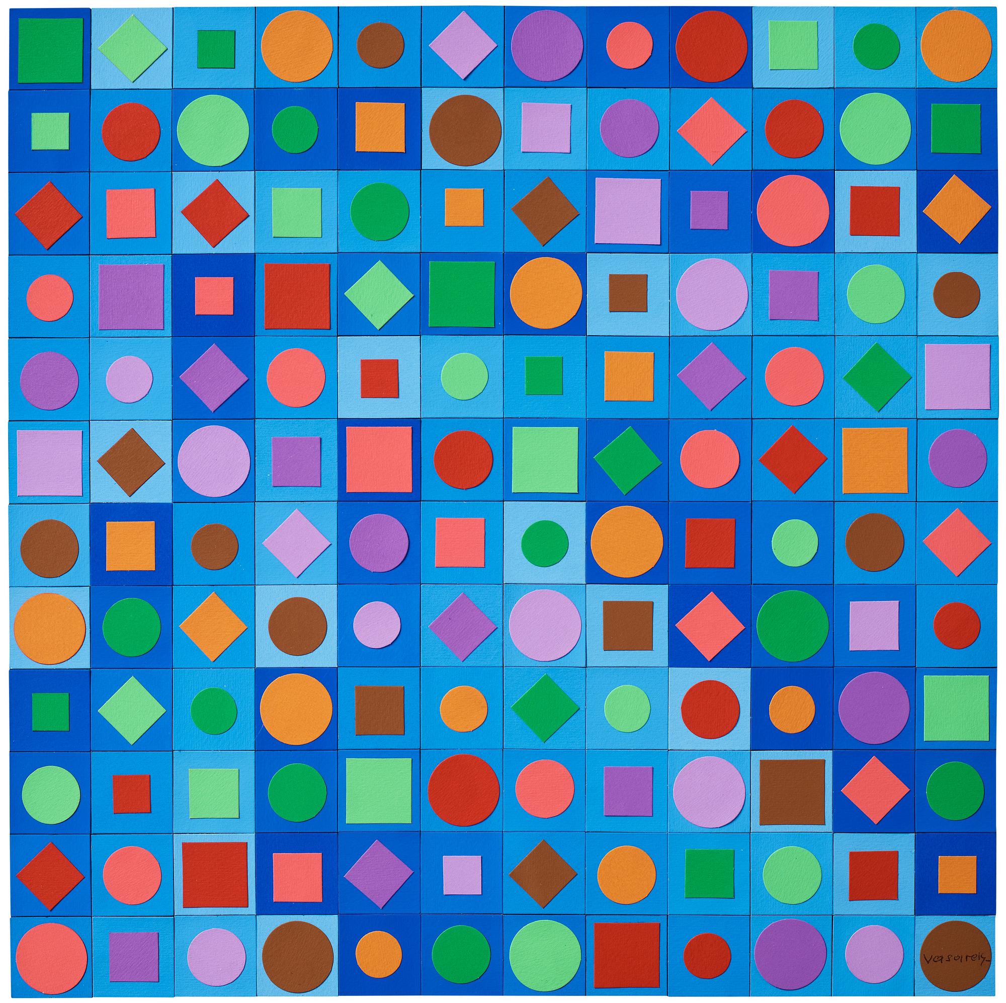 Victor Vasarely, "Pint Bleu - C".