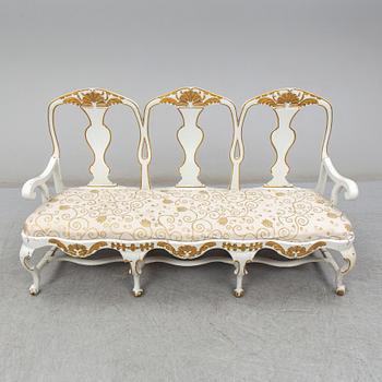 A painted Rococo sofa from Lindome, second half of the 18th Century.