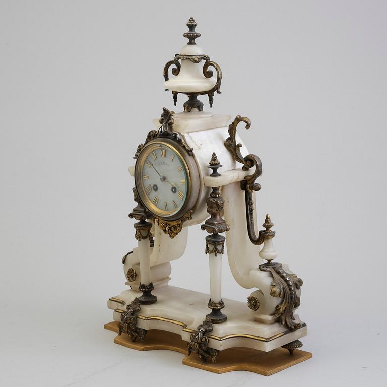An end of the 19th century alabaster table clock.