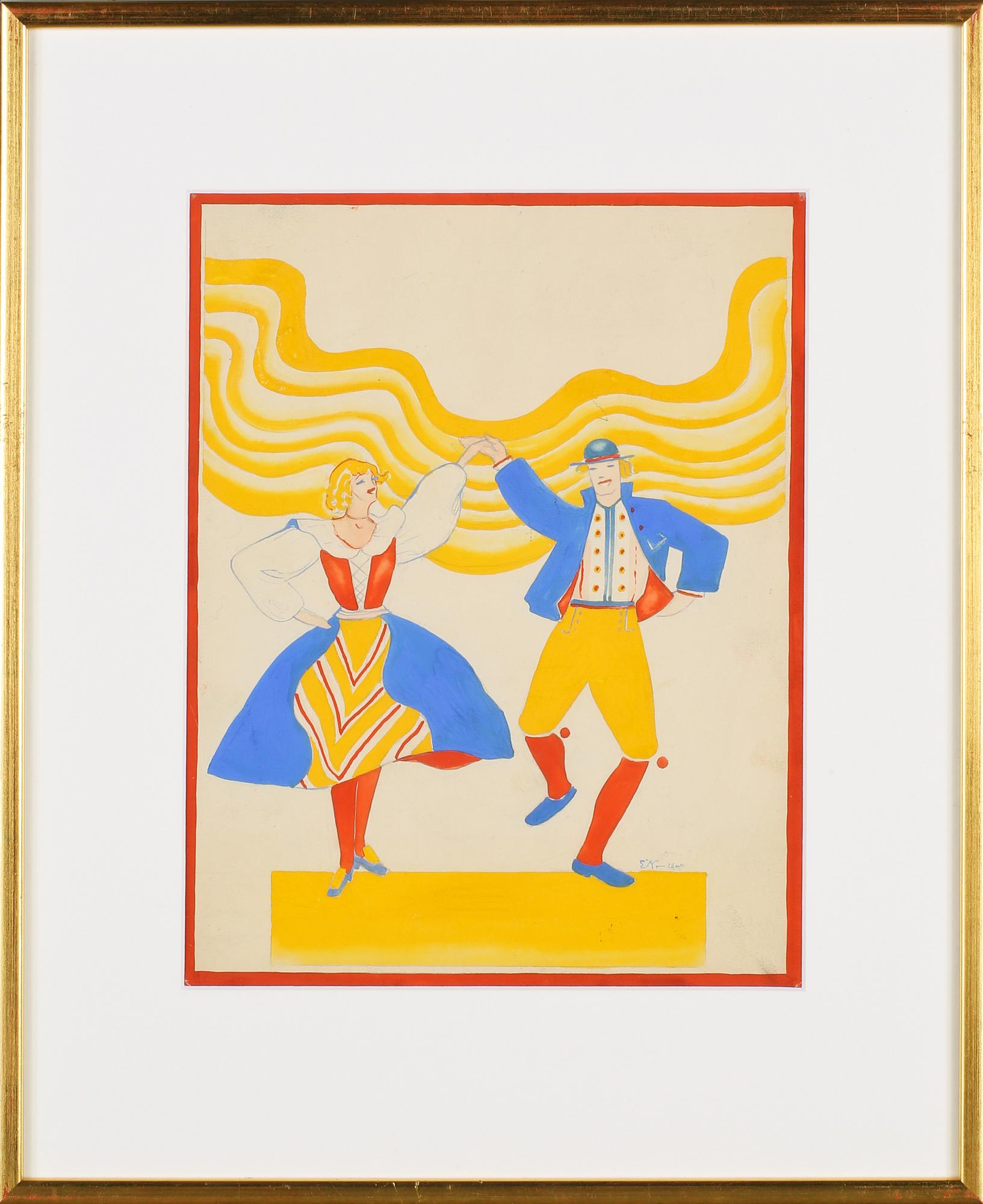 EINAR NERMAN, blandteknik, monogramsign och daterad -28.