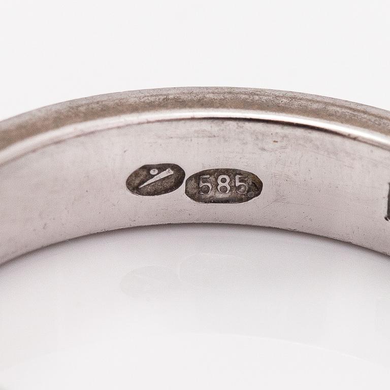 Ring, 14K vitguld, diamant ca 0.04 ct. Kultasarvi, Åbo.
