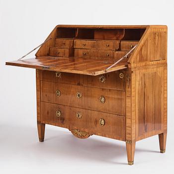 A Gustavian marquetry secretaire attributed to J. Hulsten (master 1773-1794).