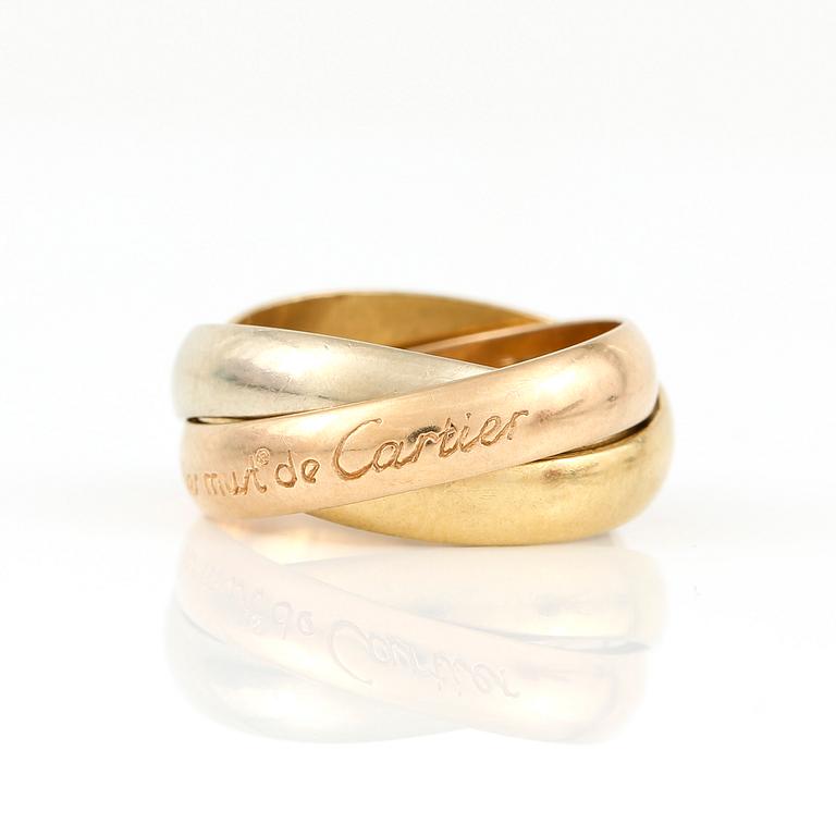 RING, 18K guld, "Trinity", Cartier. Vikt 5,9 g.