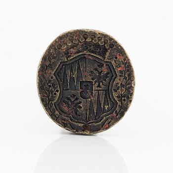 Seal, likely from Germany, for an unidentified baronial family, circa 1700.