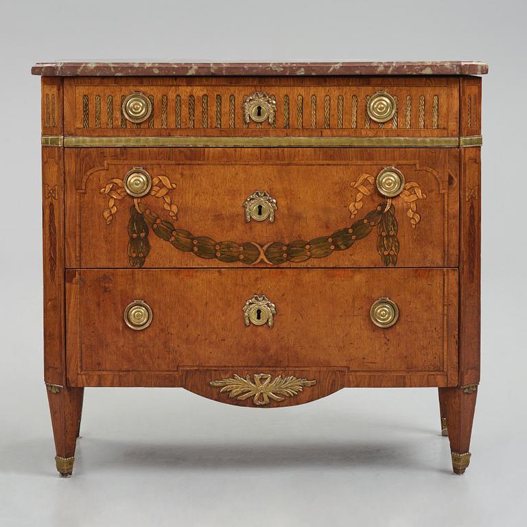 A late Gustavian commode, 18th century, by J Hultsten (master in Stockholm 1773-1794).