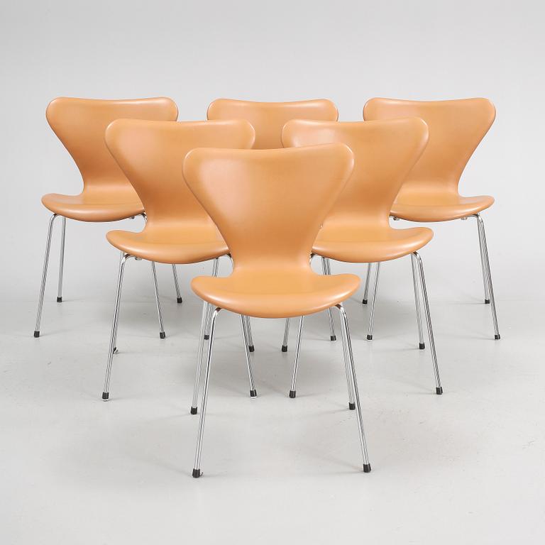 STOLAR, 6 st, "Sjuan", Arne Jacobsen, Fritz Hansen.
