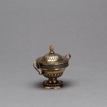 A Russian early 19th century silver gilt perfume burner, Moscow, c. 1800.