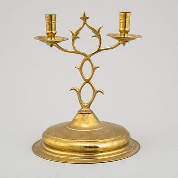 a 19th century brass candelabra.