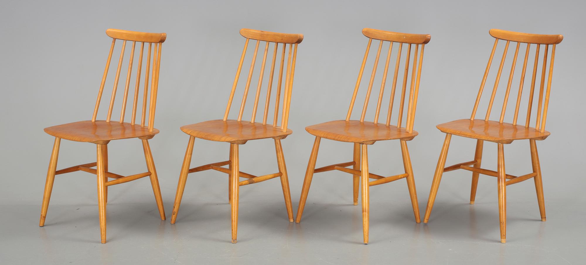 STOLAR, 4 st, "Fanett", Ilmari Tapiovaara, Edsbyn, 1950-/60-tal.