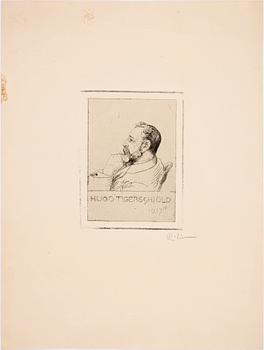 Carl Larsson · CARL LARSSON, etsning, signerad i blyerts.