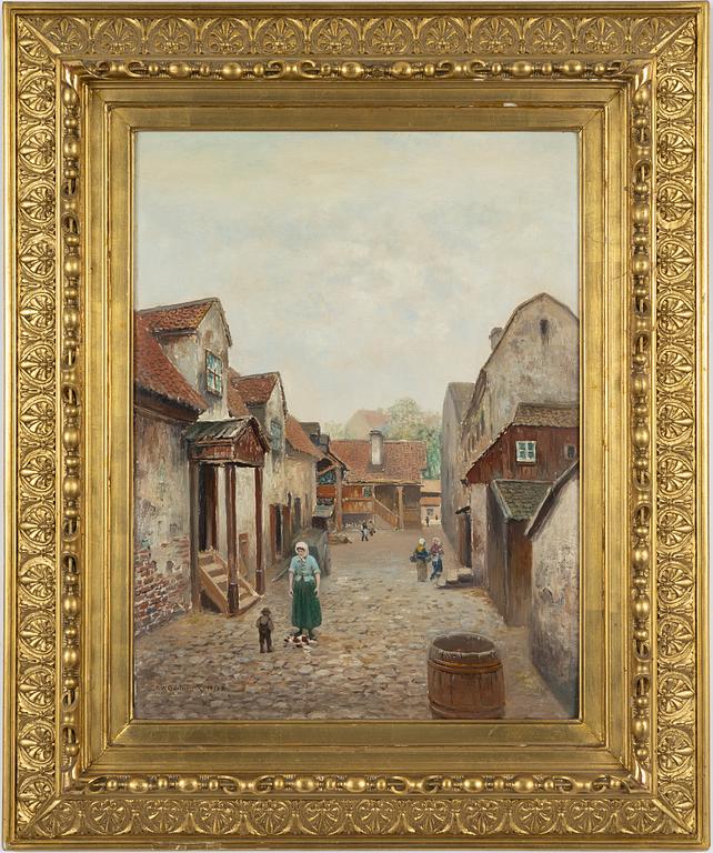 Frans Wilhelm Odelmark, Street Scene with Figures.