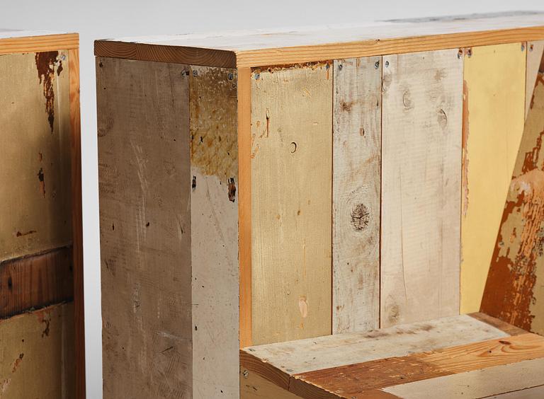 Piet Hein Eek, Armchairs, a pair, “Large Scrapwood Chair”, the Netherlands, after 2008.