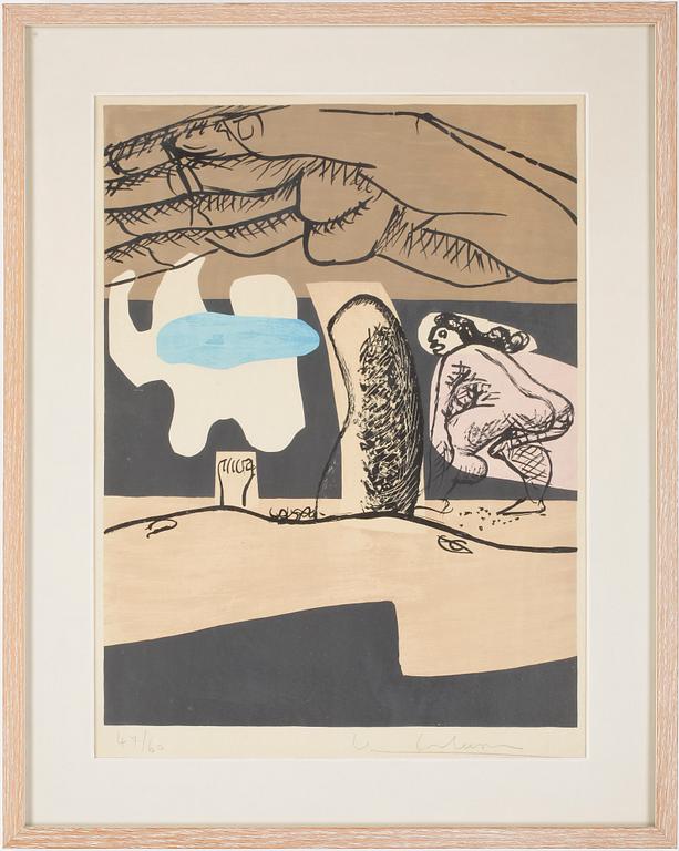 LE CORBUSIER, färglitografi, 1955, signerad och numrerad 47/60.
