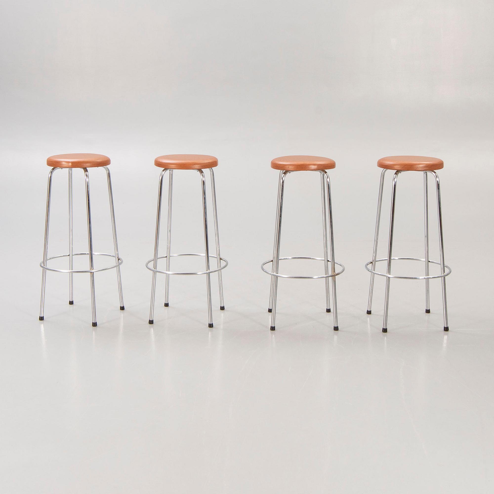Bar stools, 4 pcs, 1960s-70s.