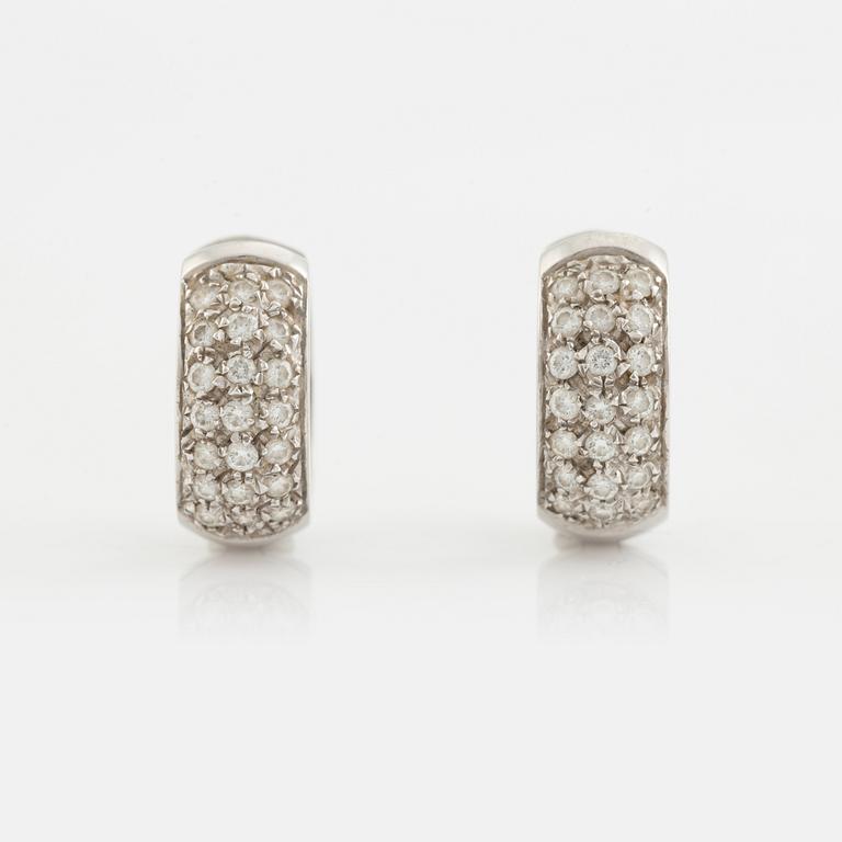 A pair of 18K white gold earrings with diamonds ca. 0.60 ct in total. Finnish import marks 1998.
