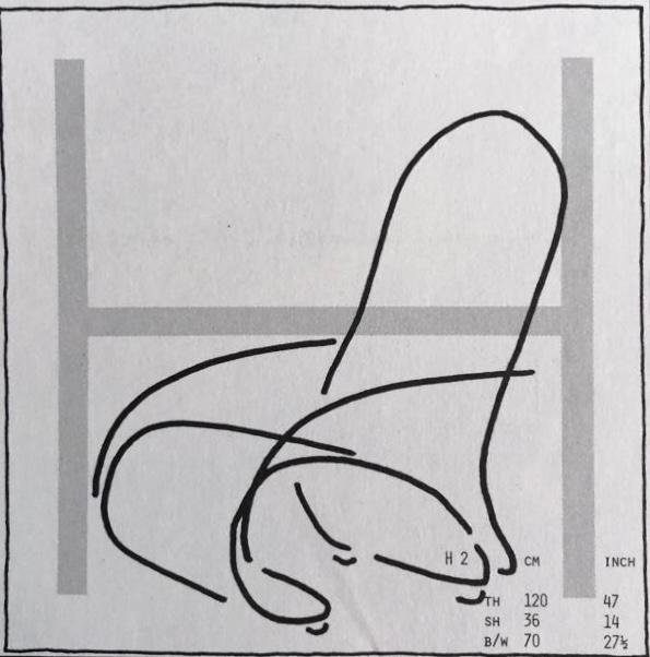 Verner Panton, a lounge chair, "modell H", system 1-2-3
Fritz Hansen, Denmark 1975.