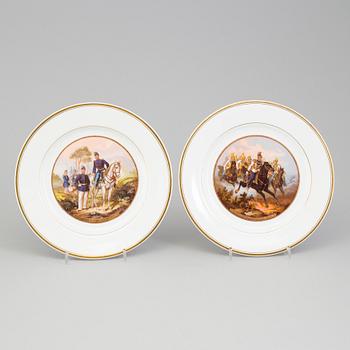 Six swedish porcelain plates, by Gustavsberg, early 20th century.