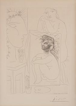 953A. Pablo Picasso, "Modèle Accoudé Sur Un Tableau" from "La Suite Vollard".