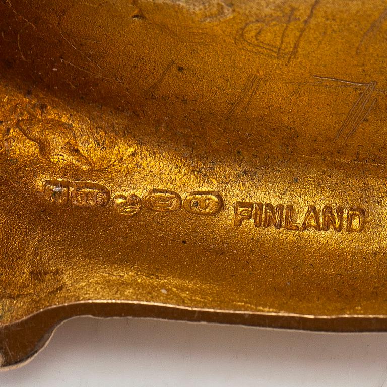 Björn Weckström, Brosch "Vit kluster", 14K guld och odlade pärlor. Lapponia 1969.