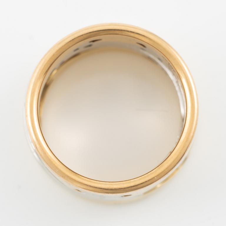 Georg Jensen, ring, "Fusion", 4 delar, 18K guld och vitguld, med briljantslipade diamanter.