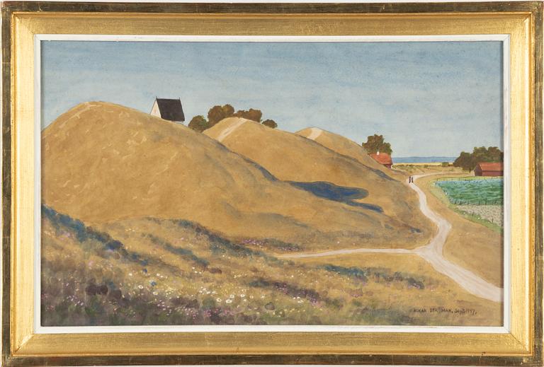 Oskar Bergman, watercolour, signed and dated Sept. 1947.