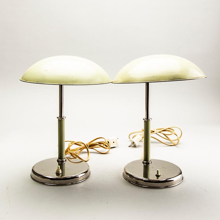 Table lamps, a pair, functional, 1930s-40s, marked.