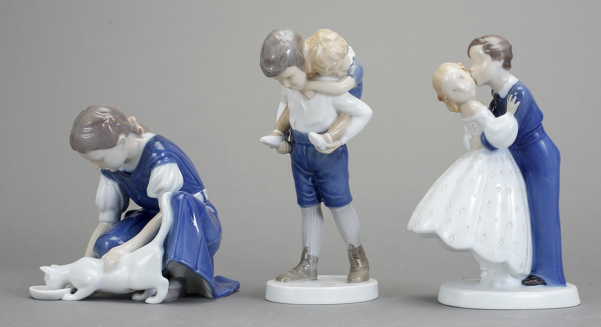 FIGURINER, 7 st, porslin, Bing & Gröndahl.