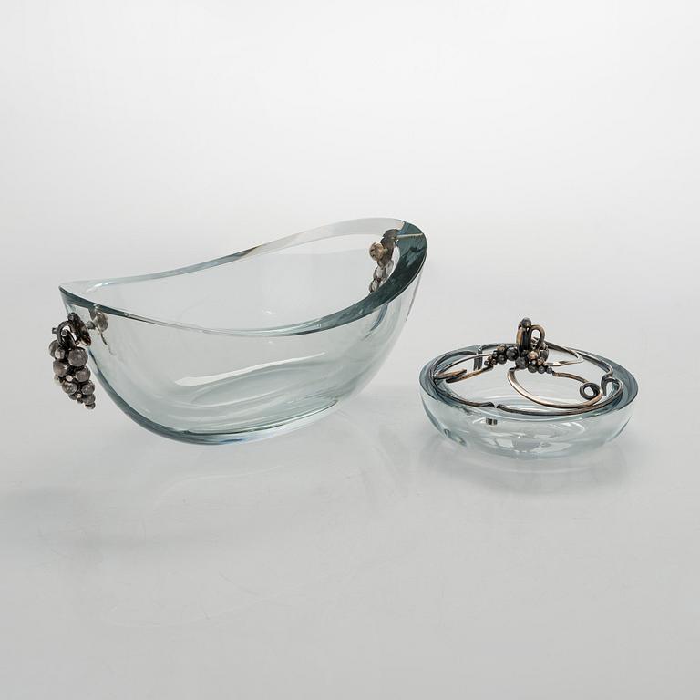 Aage Weimar, cocktail- och serverings set, 7 delar, sterlingsilver och glas, Danmark 1900-talets mitt.