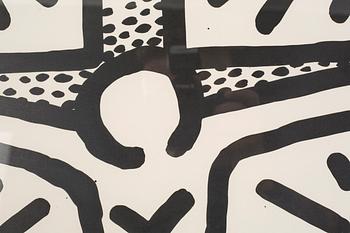 KEITH HARING, litografi, signerad A-P 6-8 K. Haring 3.82.