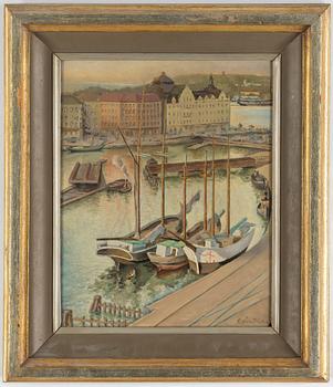 Erik Lindwall, oil on panel, signed.