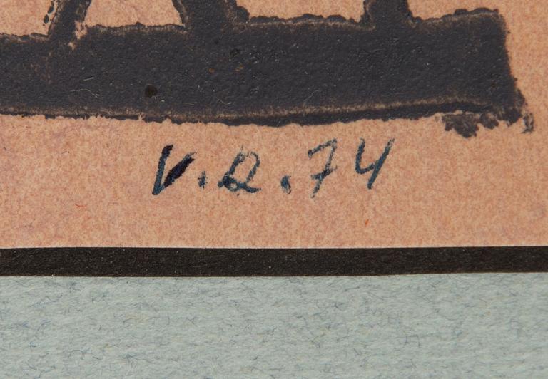 Viljo Ranta, sekatekniikka, 4 kpl, signeeratut ja päivätyt -74-76.