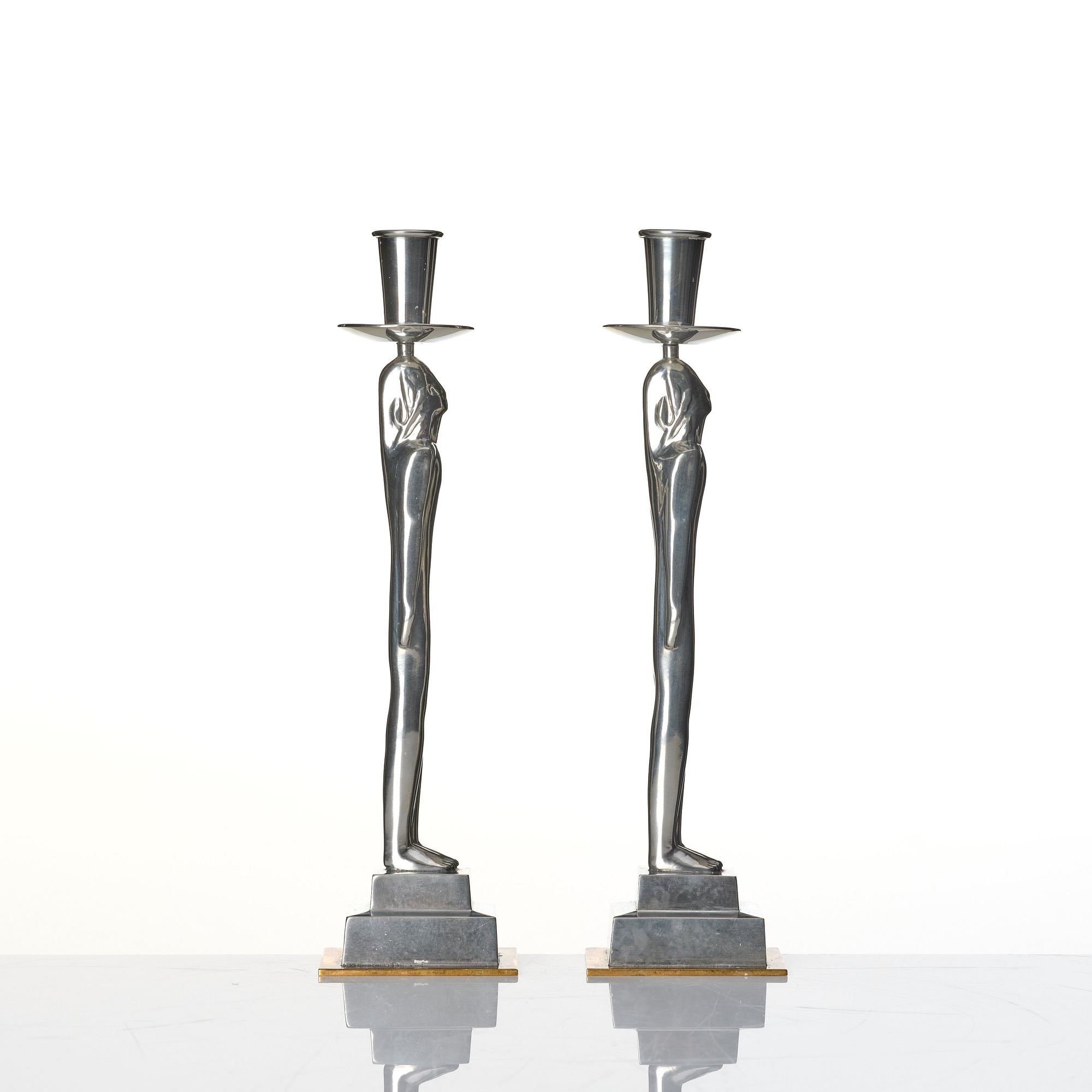 Edvin Öhrström, a pair of 'Egyptian' candlesticks, Svenskt Tenn, Stockholm 1988.
