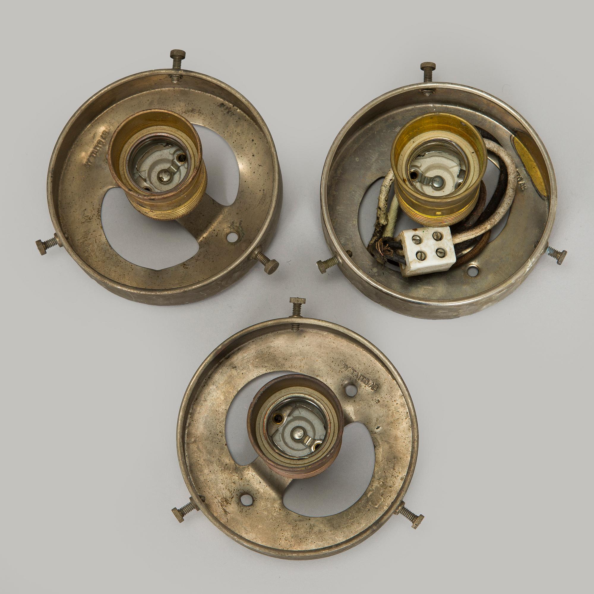 Paavo Tynell, a set of three 1930s ceiling lamps '2008' for Taito Oy.