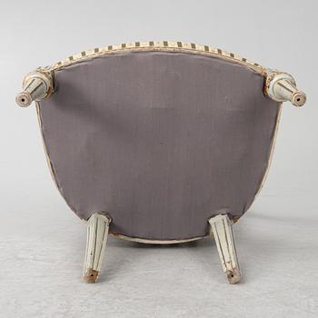 A pair of Gustavian style armchairs, 19th Century.