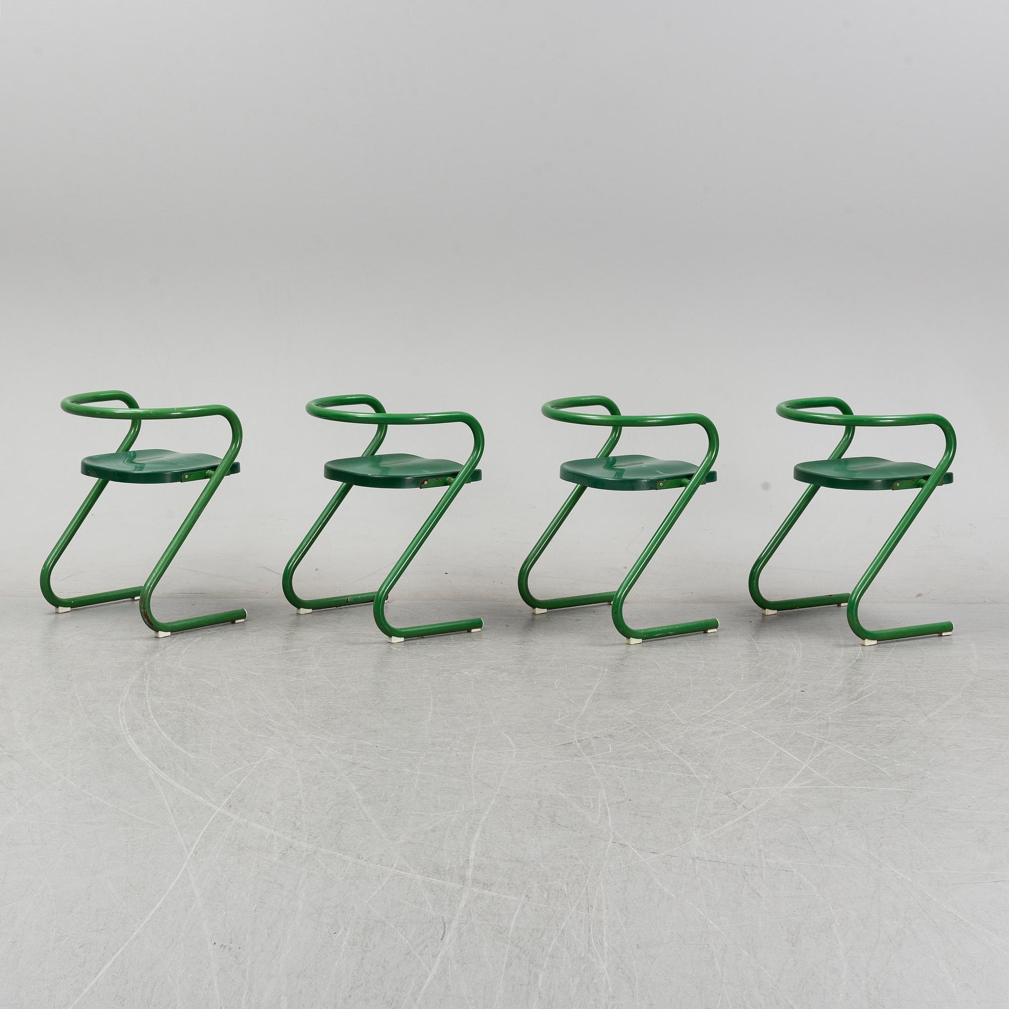 Börge Lindau & Bo Lindekrantz, stolar, 4 st, ur "S70"-serien, Lammek, 1970-tal.