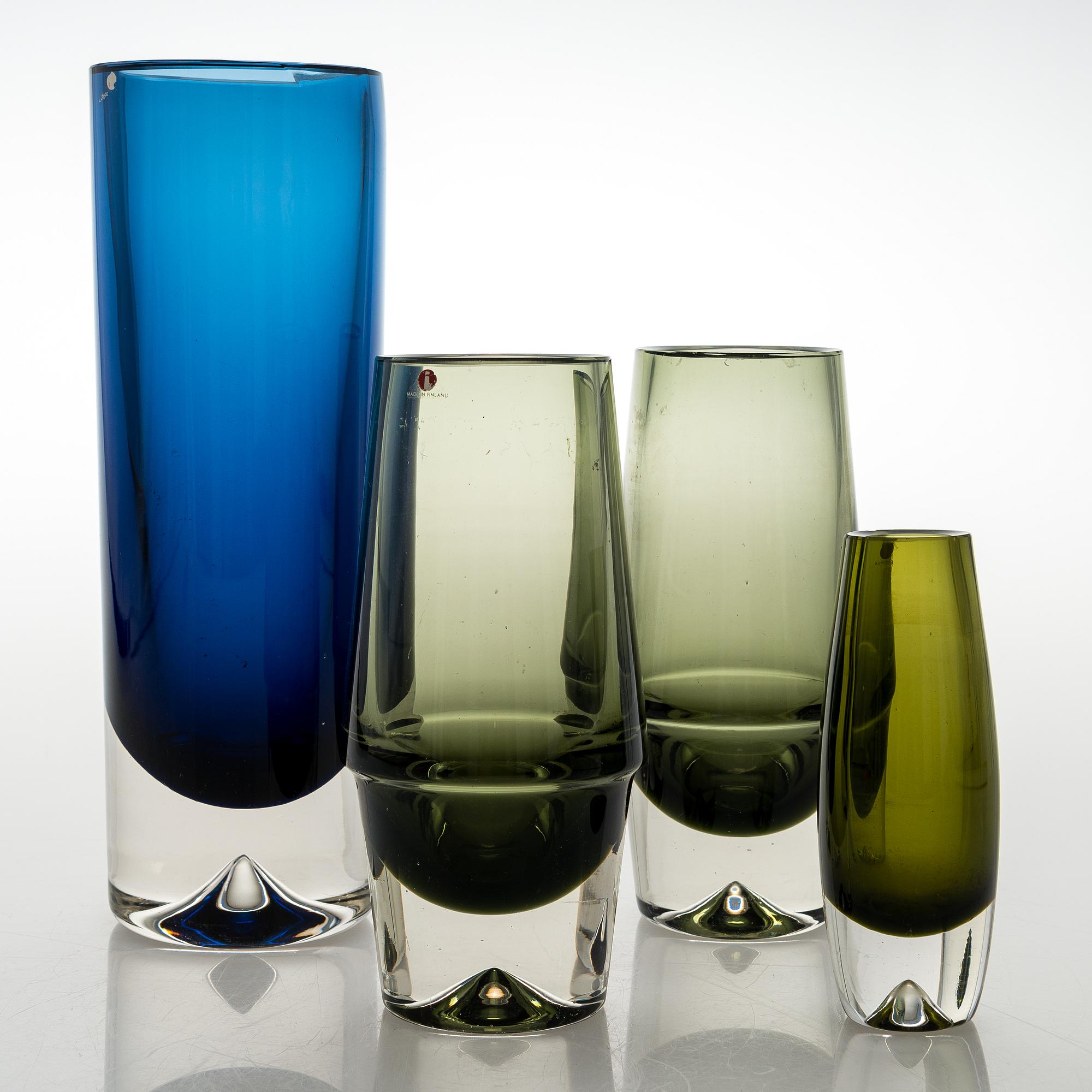 ERKKI VESANTO, VASER, 4 st, glas. Signerade.