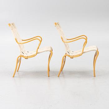 Bruno Mathsson, Armchairs, a pair, "Mina", Mathsson International AB, Värnamo, 1993 & 1996.