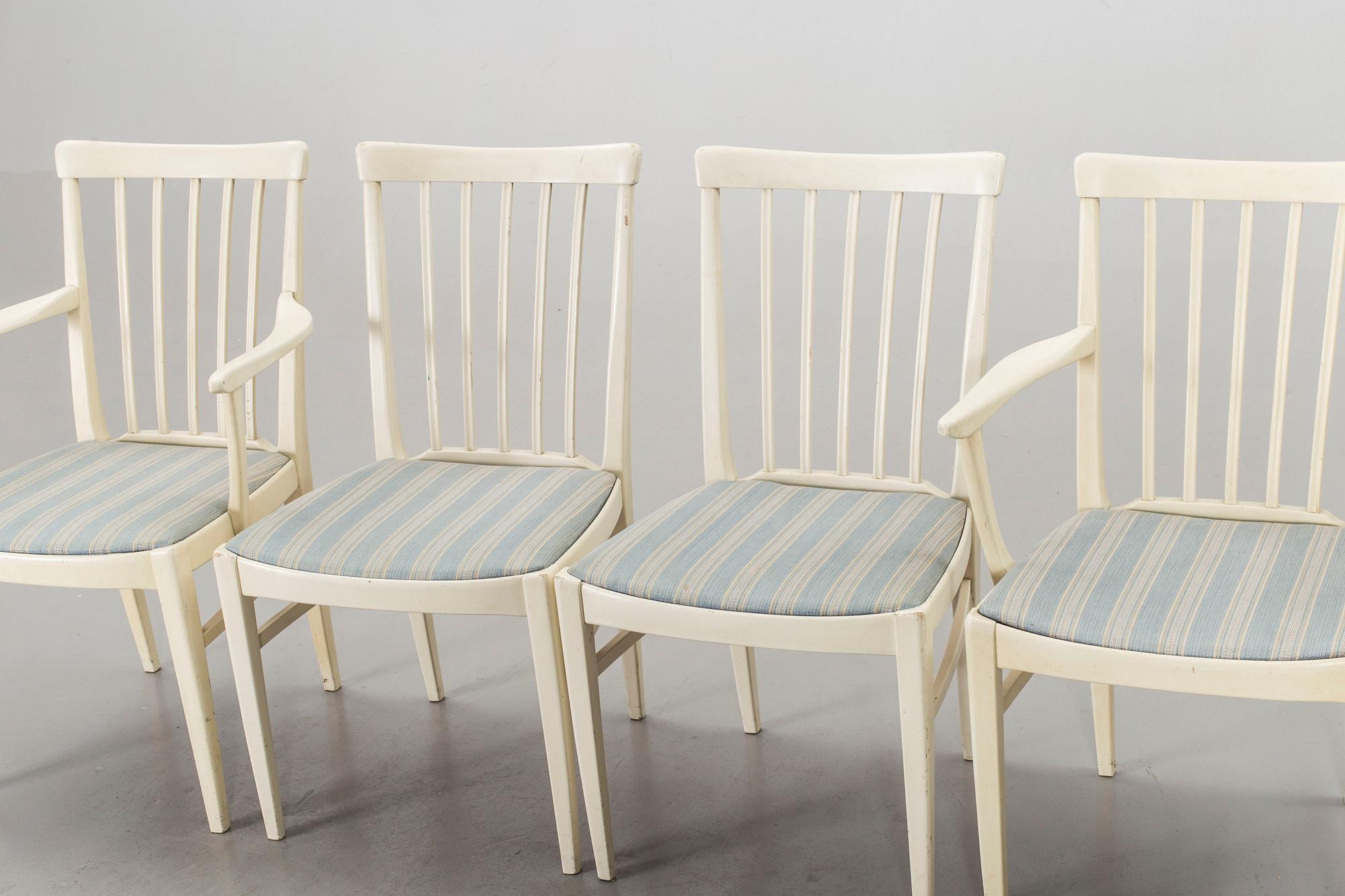 A dining group of 7 pieces by Carl Malmsten for Bodafors from the second half of the 20th century.