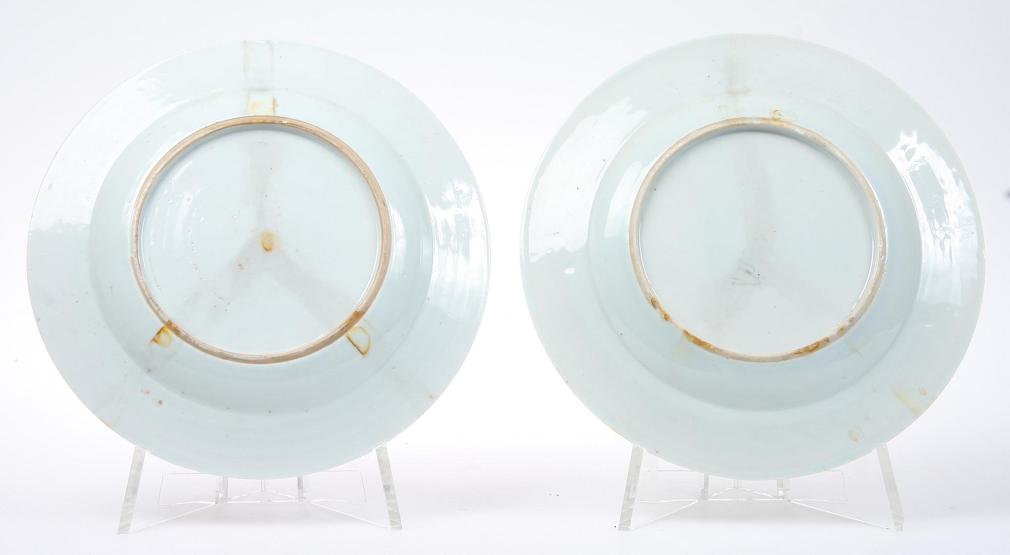 TALLRIKAR 4 + 1, porslin, Kina, 1700-tal.