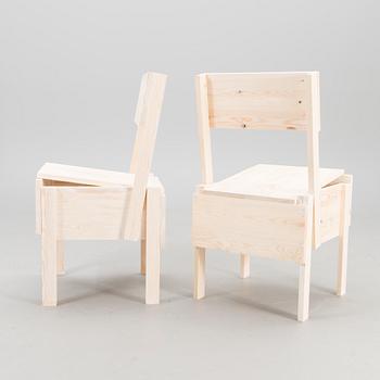 A 21st century pair of "Sedia 1" chairs for Artek, designed in 1974.