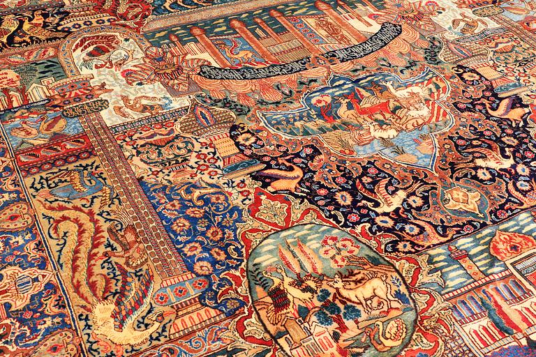 A carpet, Figural kashmar, ca 392 x 303 cm.