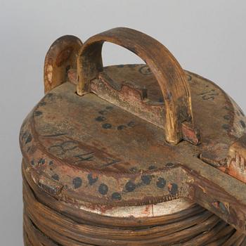 Three painted wooden jars from the 19-20th century.