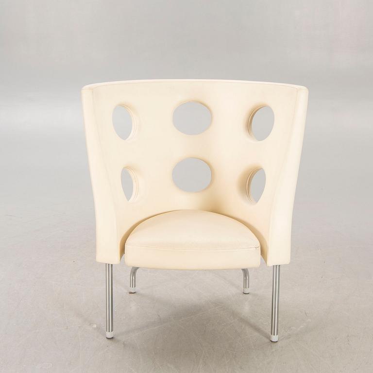 Paolo Rizzatto, A "Monoflexus" chrome and leather easy chair for Alias  later part of the 20th century.