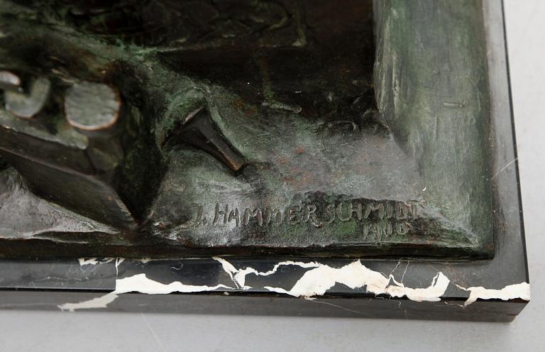 JOSEF HAMMERSCHMIDT, skulptur, brons, signerad.