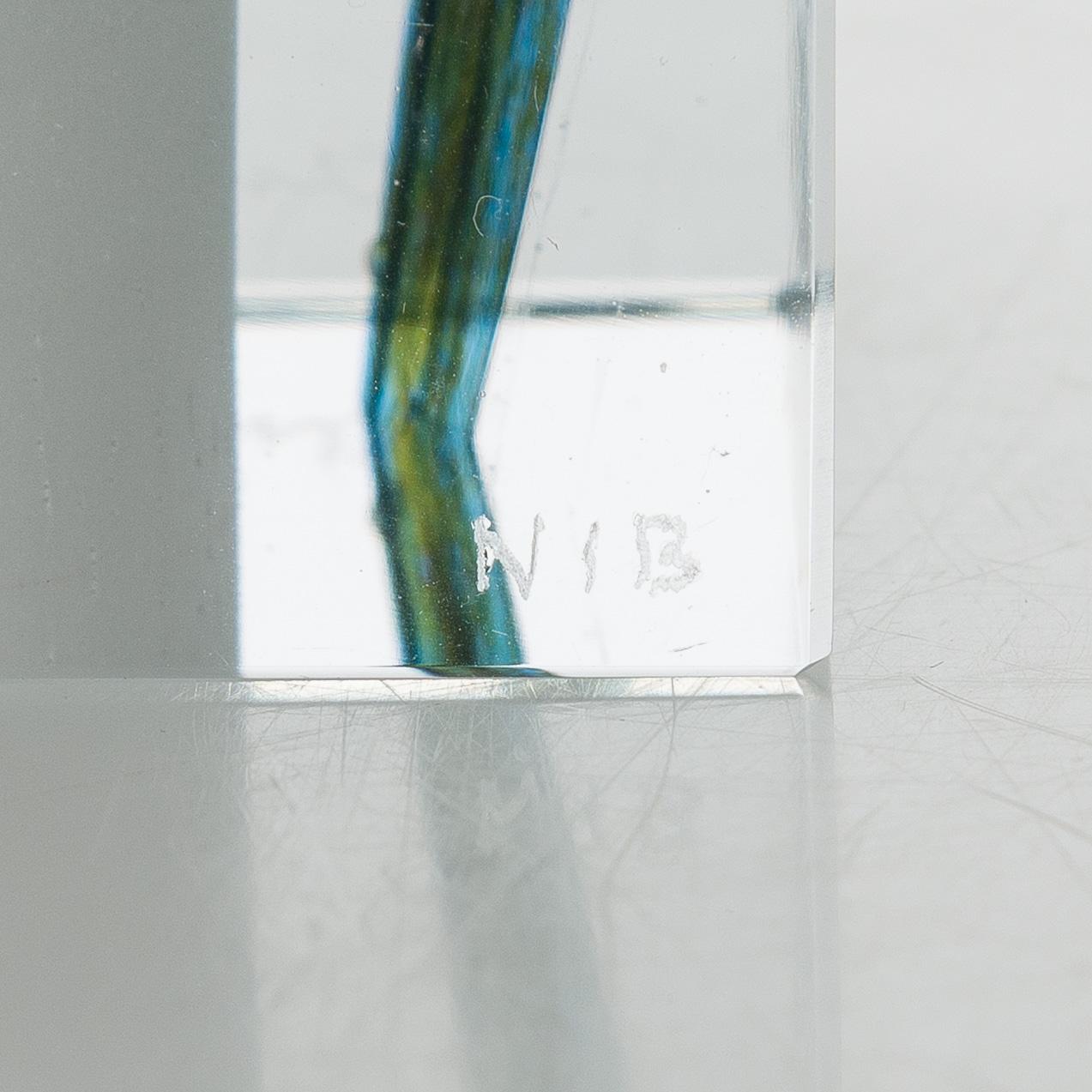 Oiva Toikka, a glass Jubilee Cube, signed and numbered Oiva Toikka Nuutajärvi Notsjö, 45/500 NIB.