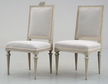 Twelve matched Gustavian late 18th century chairs by J. Lindgren.