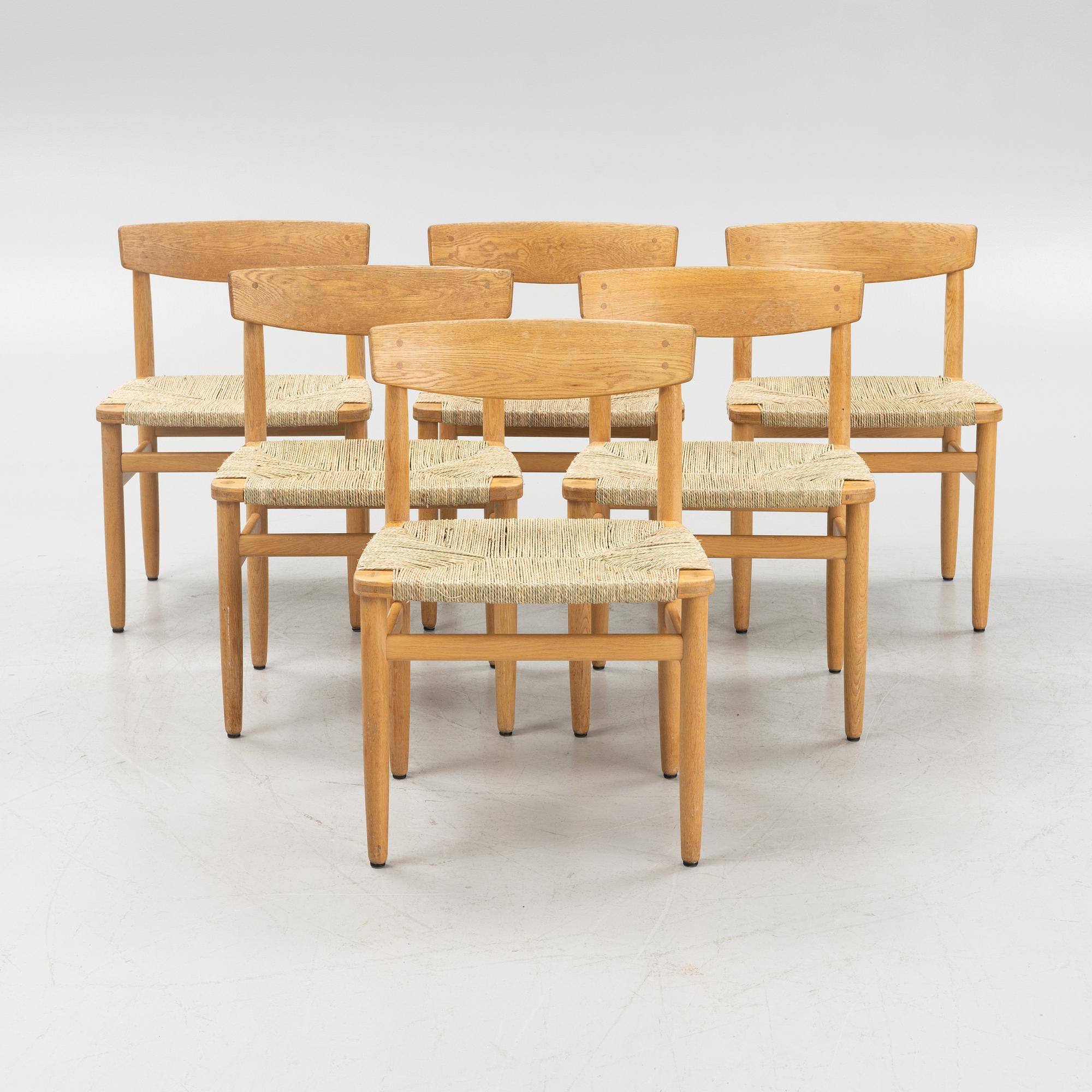 Børge Mogensen, six "Öresund" oak chairs, Karl Andersson & sons, 1970s.